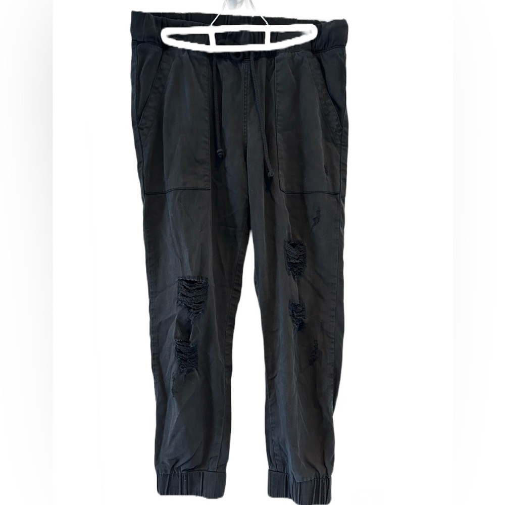 Bella Dahl Black Distressed Casual Black Pants